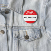 Personalisierter Red Nametag Button (Beispiel)
