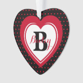 Personalisierter Red Polka Dot hört Keepake Ornament (Vorderseite)