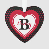 Personalisierter Red Polka Dot hört Keepake Ornament (Vorderseite)