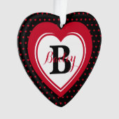 Personalisierter Red Polka Dot hört Keepake Ornament (Vorderseite)