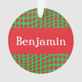 Personalisierter Red Polka Dot mit Namen Ornament