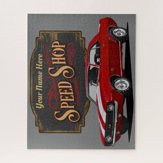 Personalisierter Red Speed Shop Puzzle (Vertikal)