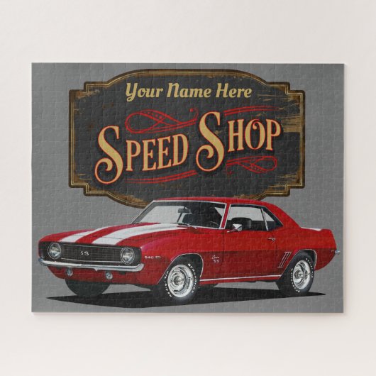 Personalisierter Red Speed Shop Puzzle (Horizontal)