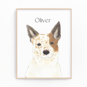 Personalisierter Red & White Heeler Cattledog Fotodruck