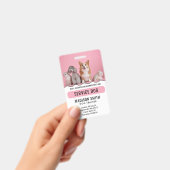 Personalisierter Red White Service Hund Ausweis (Handheld)