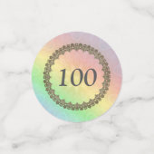 Personalisierter Regenbogen 100. Geburtstag Konfetti (Klein Vorderseite)