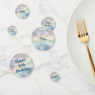 Personalisierter Regenbogen 50. Geburtstag Konfetti