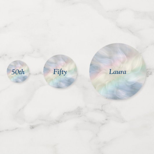 Personalisierter Regenbogen 50. Geburtstag Konfetti (Vorderseiten)