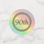 Personalisierter Regenbogen, 90. Geburtstag Konfetti (Klein Vorderseite)