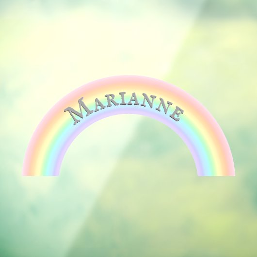 Personalisierter Regenbogen Arpastellfarben Kinder Fensteraufkleber (Blatt 3)