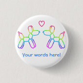 Personalisierter Regenbogen Ballon Hunde in Liebe  Button (Vorderseite)