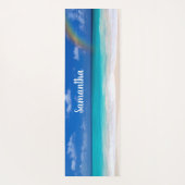 Personalisierter Regenbogen Beach Scene Ocean Surf Yogamatte (Rückseite)