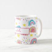 Personalisierter Regenbogen-Becher für Mädchen mit Kaffeetasse (VorderseiteRechts)