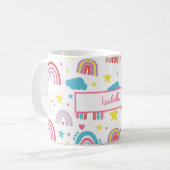 Personalisierter Regenbogen-Becher für Mädchen mit Kaffeetasse (Vorderseite Links)
