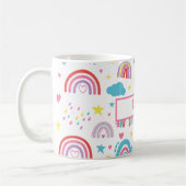 Personalisierter Regenbogen-Becher für Mädchen mit Kaffeetasse (Links)