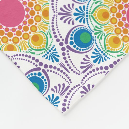 Personalisierter Regenbogen Blumen Fossilienmuseum Fleecedecke (Ecke)