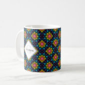 Personalisierter Regenbogen Blumenstrauß Fossilien Kaffeetasse (Vorderseite Links)