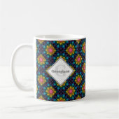 Personalisierter Regenbogen Blumenstrauß Fossilien Kaffeetasse (Links)