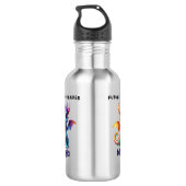 Personalisierter Regenbogen-Drache Edelstahlflasche (Rückseite)