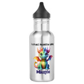 Personalisierter Regenbogen-Drache Edelstahlflasche (Links)