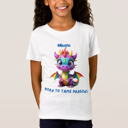 Personalisierter Regenbogen-Drache T-Shirt (Vorderseite)