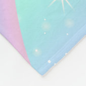 Personalisierter Regenbogen Einhorn Fleecedecke (Ecke)