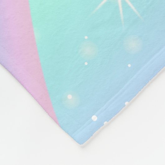 Personalisierter Regenbogen Einhorn Fleecedecke (Ecke)