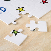 Personalisierter Regenbogen Einhorn Grosses Stückp Puzzle (Seite)