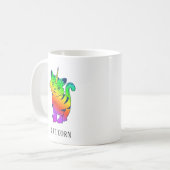 Personalisierter Regenbogen Einhorn Katze Lover Ge Kaffeetasse (Vorderseite Links)