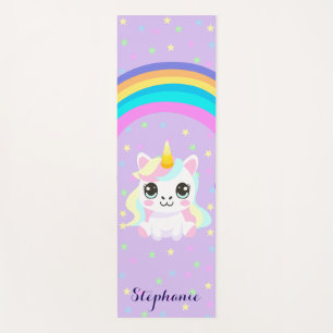 Personalisierter Regenbogen Einhorn Niedlich Yogamatte