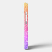 Personalisierter Regenbogen Einhorn Rosa Glitzer Case-Mate iPhone Hülle (Rückseite / Links)
