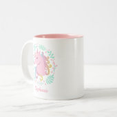 Personalisierter Regenbogen-Einhorn Zweifarbige Tasse (Vorderseite Links)