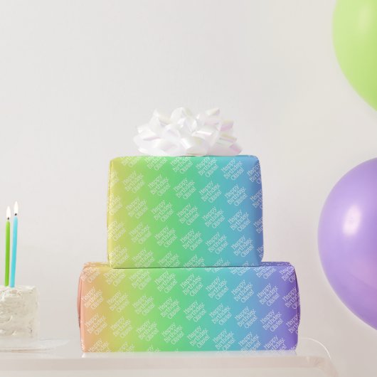 Personalisierter Regenbogen Geschenkpapier (Partygeschenke)