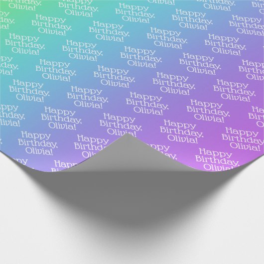 Personalisierter Regenbogen Geschenkpapier (Ecke)