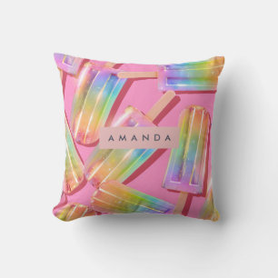 Personalisierter Regenbogen Glitter Popsicle Traum Kissen