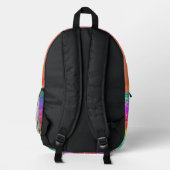 Personalisierter Regenbogen-Glitzer Gold Agate Bedruckter Rucksack (Rückseite)