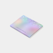 Personalisierter Regenbogen-glitzernd Post-it Klebezettel (angewinkelt)