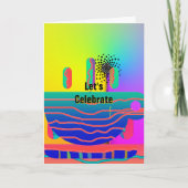 Personalisierter Regenbogen-Kaffeetassen-Gruß Karte (Vorderseite)
