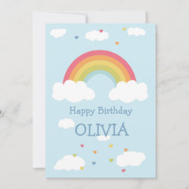 Personalisierter Regenbogen Kinder Happy Birthday  Dankeskarte