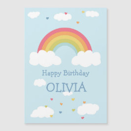 Personalisierter Regenbogen Kinder Happy Birthday  Magneteinladung