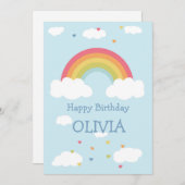 Personalisierter Regenbogen Kinder Happy Birthday  Save The Date (Vorne/Hinten)
