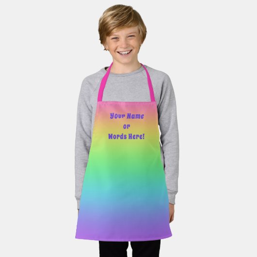 Personalisierter Regenbogen Kinder Schürze (Getragen)