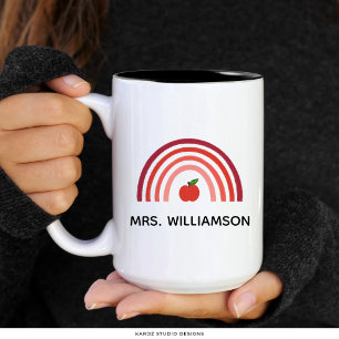 Personalisierter Regenbogen-Lehrer Dankeschön-Bech Zweifarbige Tasse