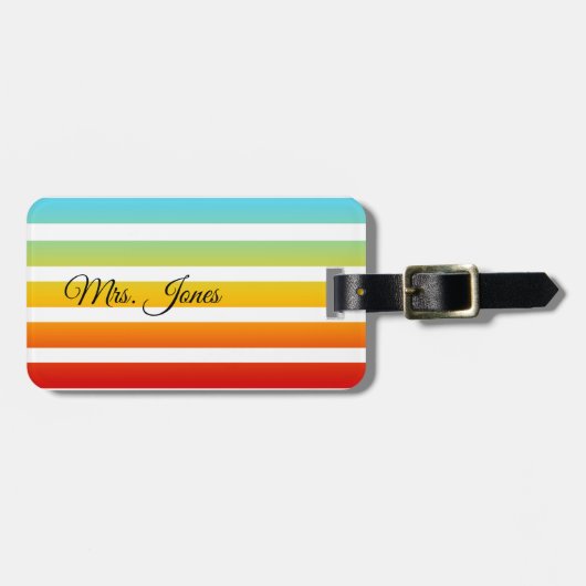 Personalisierter Regenbogen-Marker Gepäckanhänger (Vorderseite horizontal)