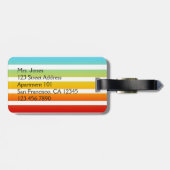 Personalisierter Regenbogen-Marker Gepäckanhänger (Rückseite horizontal)