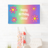 Personalisierter Regenbogen mit Blume Banner (Insitu)