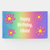 Personalisierter Regenbogen mit Blume Banner (Horizontal)