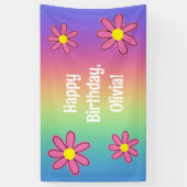 Personalisierter Regenbogen mit Blume Banner (Vertikal)