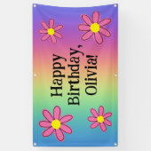 Personalisierter Regenbogen mit Blume Banner (Vertikal)