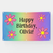 Personalisierter Regenbogen mit Blume Banner (Horizontal)